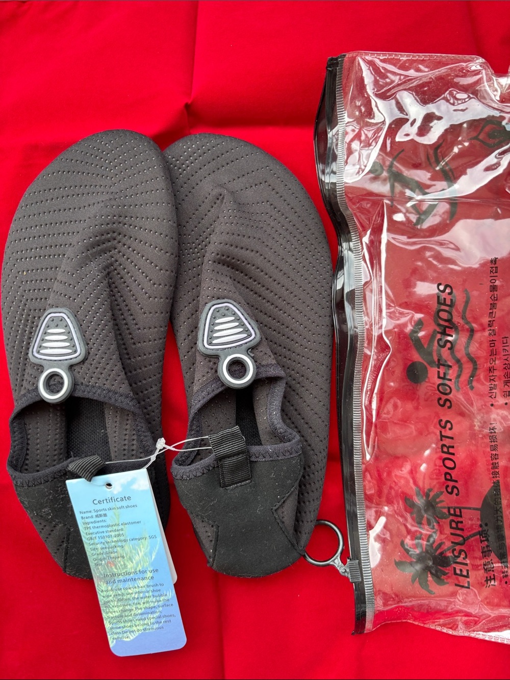 LEISURE SPORTS SOFT SHOES Women's Water Beach Fitness NWT Black Sz 38/39